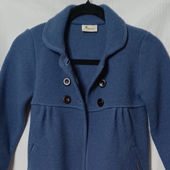 Marae Girls Blue Virgin Wool Button Front Coat. Size 6 - Picture 7 of 15